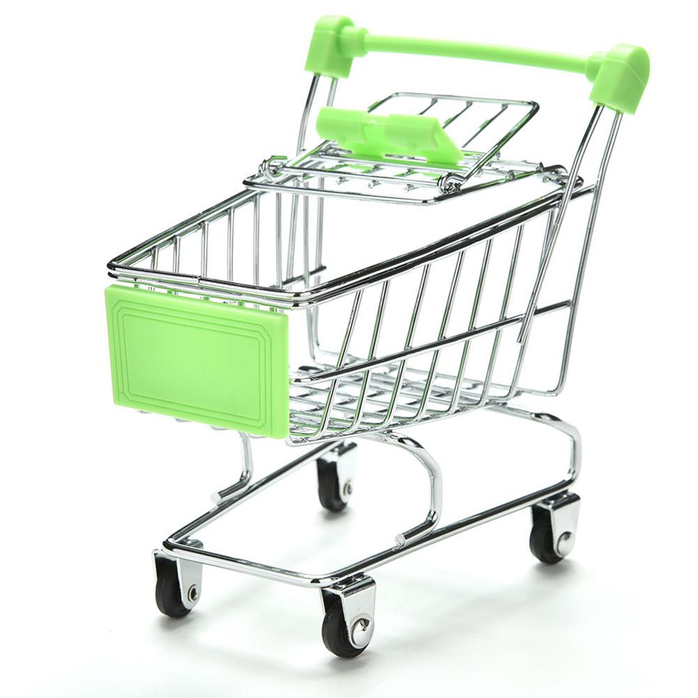 Mini carrito de compras con forma de pájaro loro juguete de desarrollo de la inteligencia: green