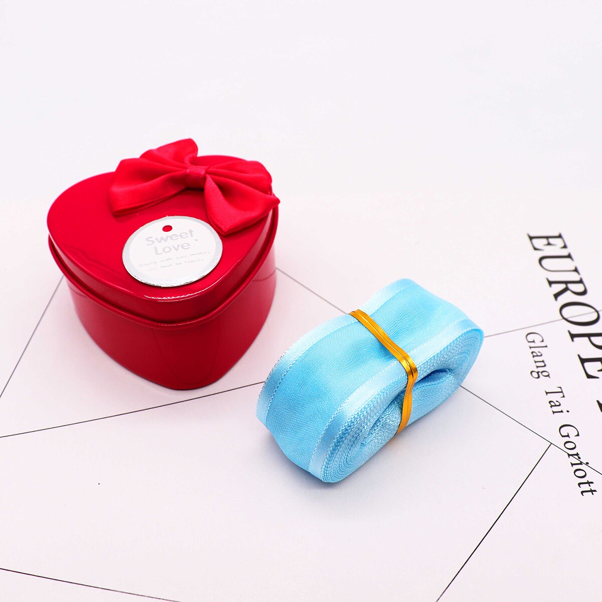 5M 25mm Satin- Rand Organza Band für Hochzeit Party Dekoration Band Handgemachte Verpackung Haar BöGen DIY Weihnachten Band: 1