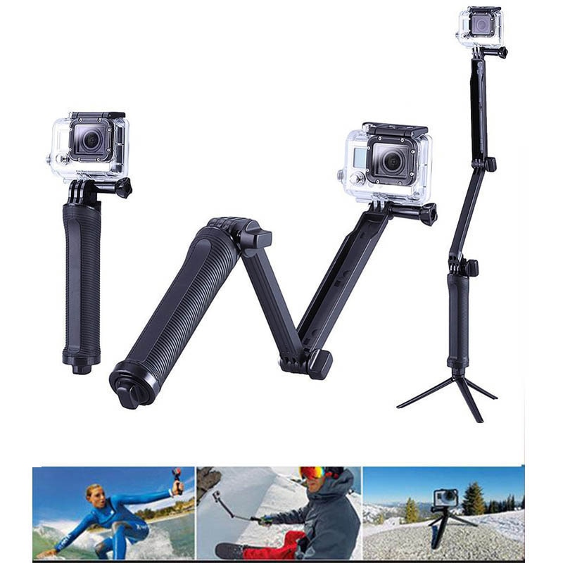 Opvouwbare 3 Manier Grip Waterdicht Monopod Selfie Stick Voor Gopro Hero 9 8 7 5 6 4 10 Sj Xiaomi yi Action Camera Statief Accessoires