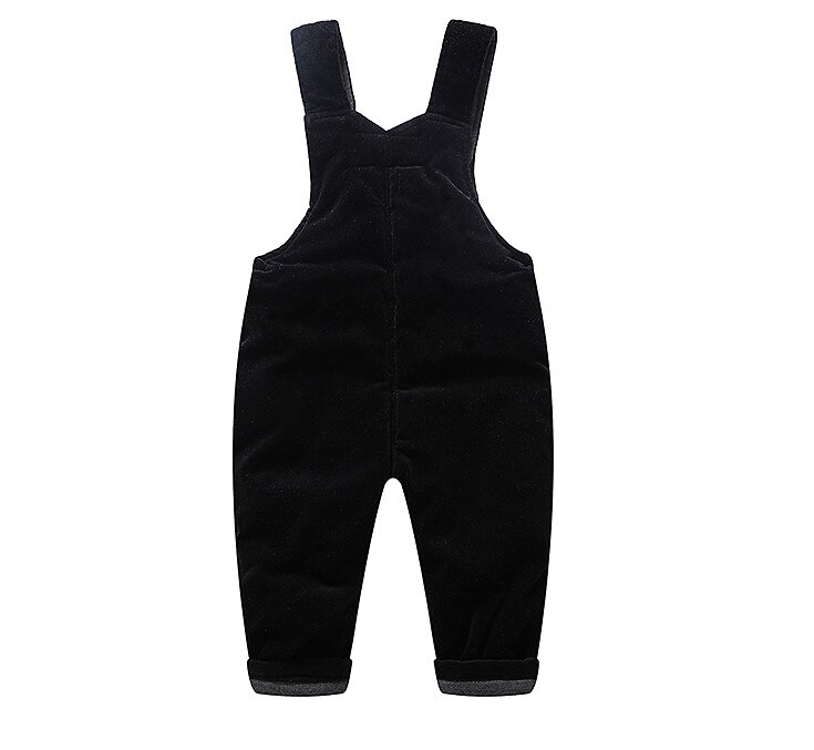 0-3Y winter thicken warm fleece jongens casual overall 1 st kids broek jongens winter algehele kinderen broek: black / 3T