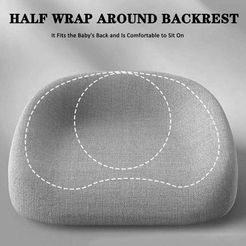 Coussin de siège rehausseur carré en coton pour bébé et enfant, tapis rehausseur pour chaises de salle à manger avec sangles