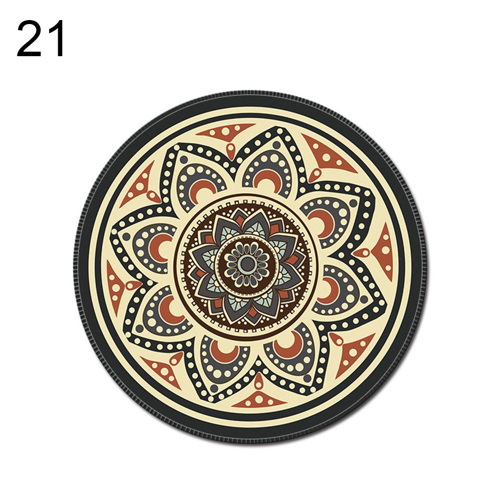 1Pcs Vintage Bohemian Patroon Ronde Computer 3D Spel Tapijt Muismat Mat Antislip Mousepad