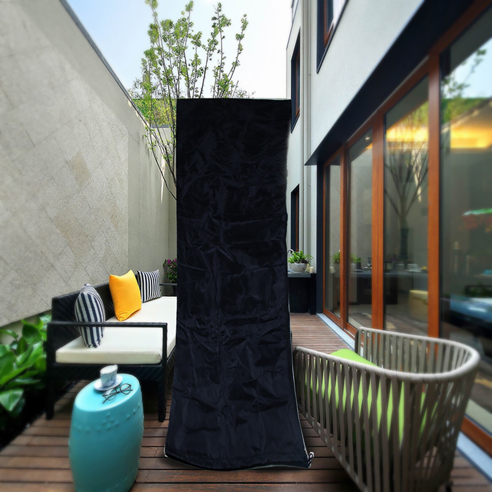 Vor-staub Schutz Tuch Wasserdichte Terrasse Heizung Abdeckung Ich bin Freien Sonne Regen Polyester Garten Hof Heizung Abdeckung Stoff Abdeckungen