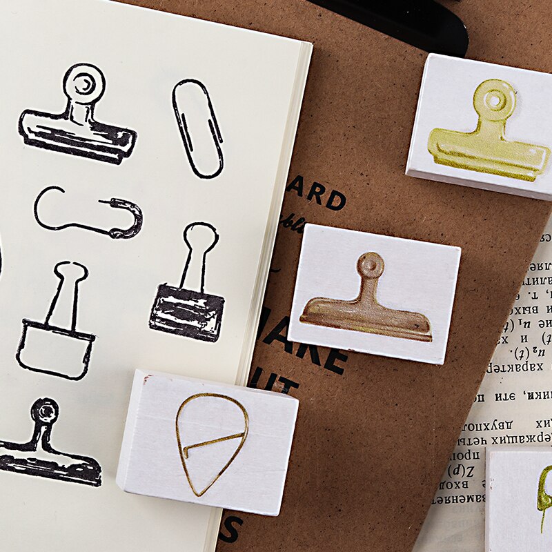 Vintage Clamp Binder Clip Decoration Stamp DIY Woo... – Vicedeal