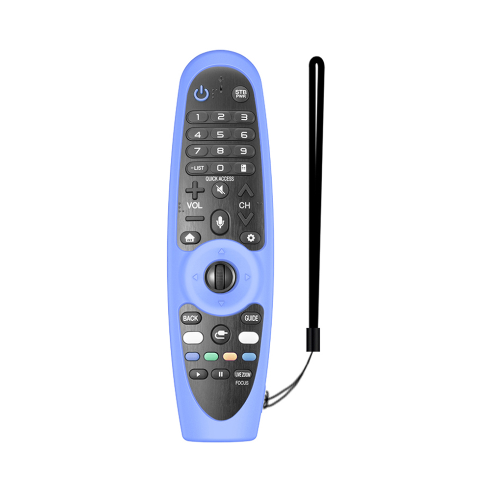 Silicone TV Remote Control Protector Cover for LG AN-MR600 AN-MR650 AN-MR18BA AN-MR19BA AN-MR20GA Protective Case with Lanyard: Luminous Blue