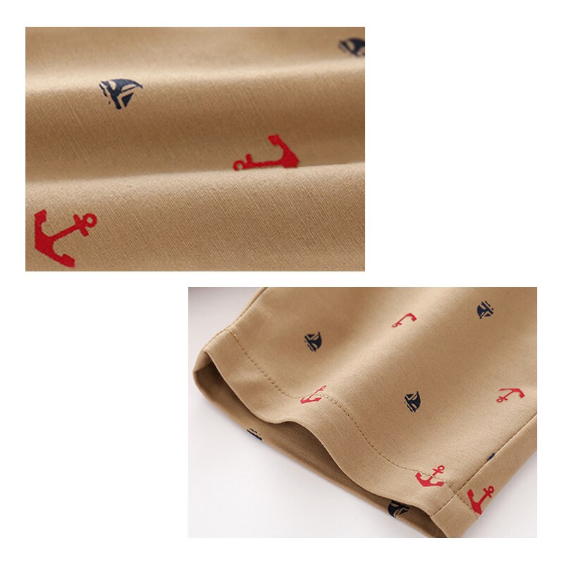 Yilaku garçon été short imprimé pantalons décontractés voile et ancre imprimé kaki et bleu enfants Shorts enfants pantalons de plage CI071