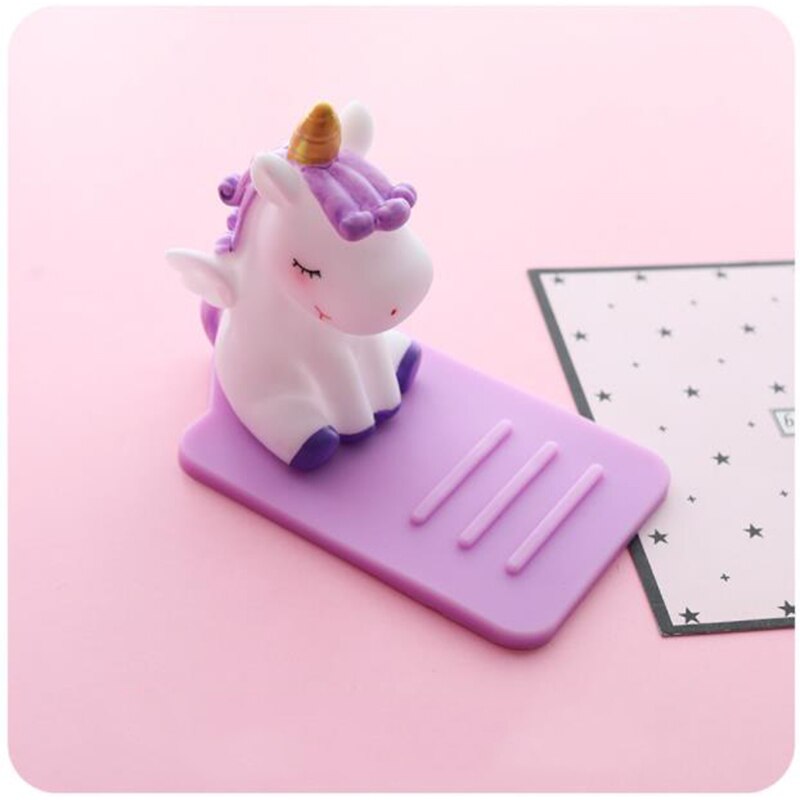 Cute Universal Phone Holder Cell Phone Mount Cartoon Phone Stand Smartphone Bracket for iphone holder: Purple