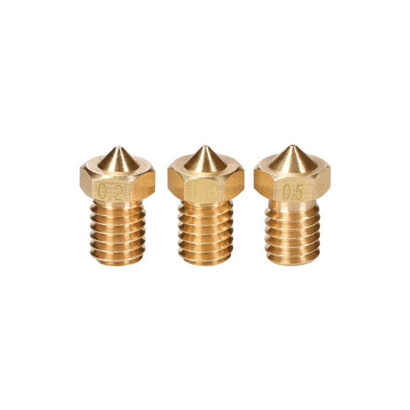 5/10 stuks 3d printeronderdelen 3d v6 & v5 j- kop 3d messing spuitmond extruder spuitmonden 0.2/0.25/0.3/0.4/0.5/0.6/0.8/1.0 mm voor 1.75/3.0mm