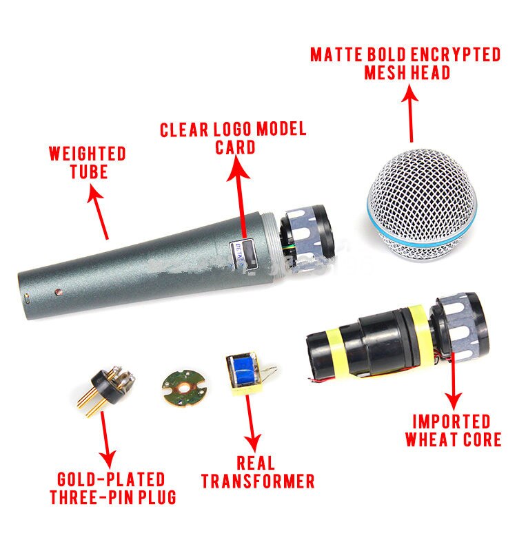 transformer ! BT58A Handheld Dynamic Microphone For BETA 58A Church Teaching Karaoke System Sing Gaming