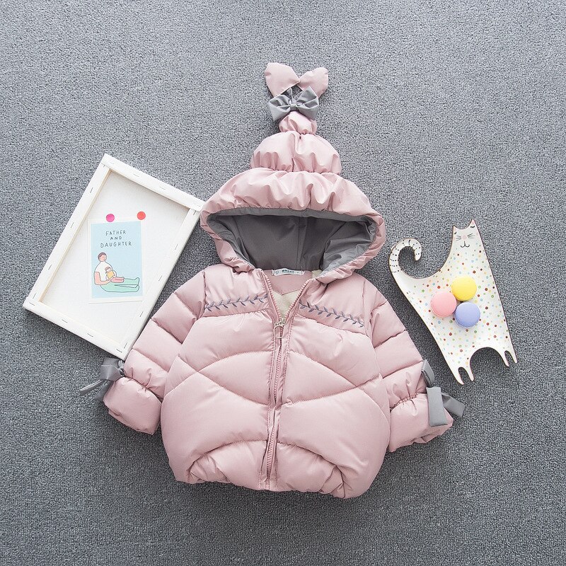 Fleece Winter Parka Kids Jassen Voor Meisjes Warme Dikke Katoenen Kinderen Jas Baby Bovenkleding Baby Overjas 0-3Y: Roze / 0-6M