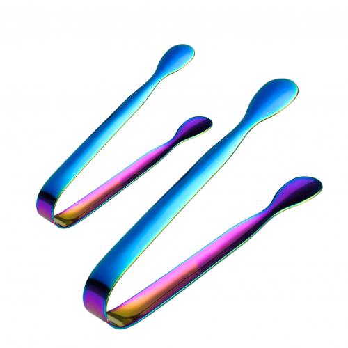 2Pcs Stainless Steel Ice Cube Sugar Tongs for Tea Party Coffee Bar Food Serving: Multicolor