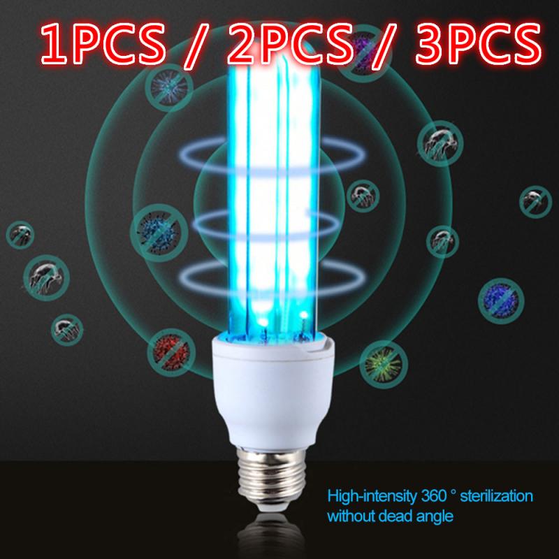 1/2/3 Pcs UVC Light Tube Bulb Effective Disinfection LED Micro Ozone Ultraviolet Germicidal Bulb UV Lamps Anti-flu Quartz Lamp