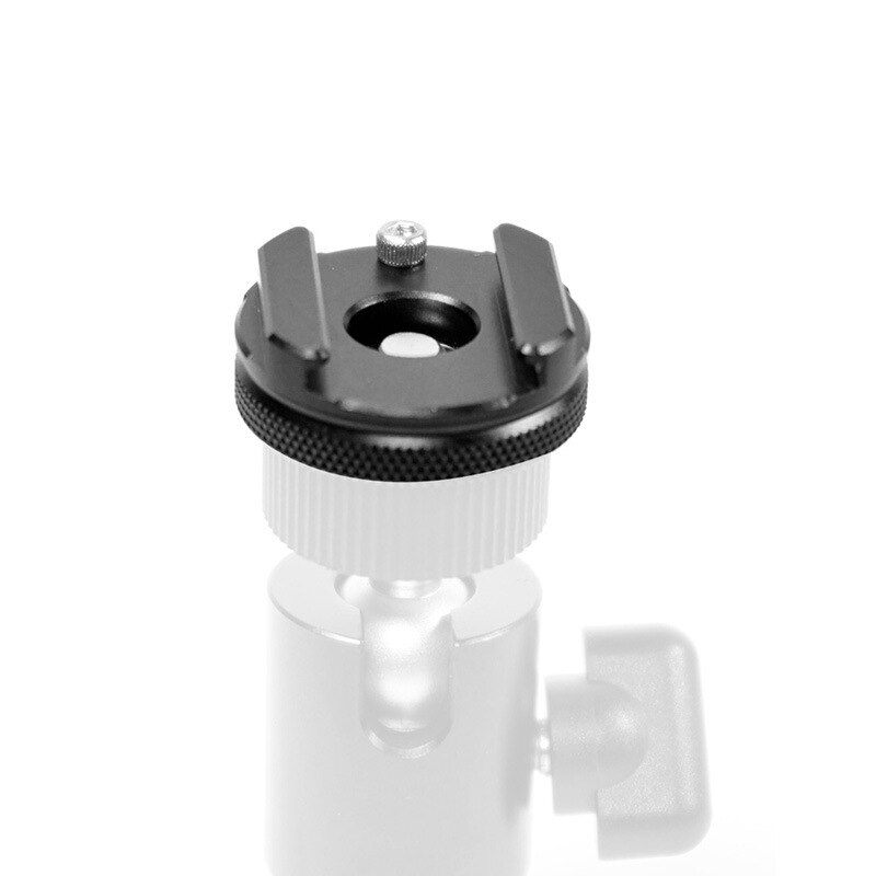 Adaptador de montura de zapata fría para fotografía con cabeza de bola pequeña para cámara con extensión de tornillo de 1/4 pulgadas para luz de Flash de estudio