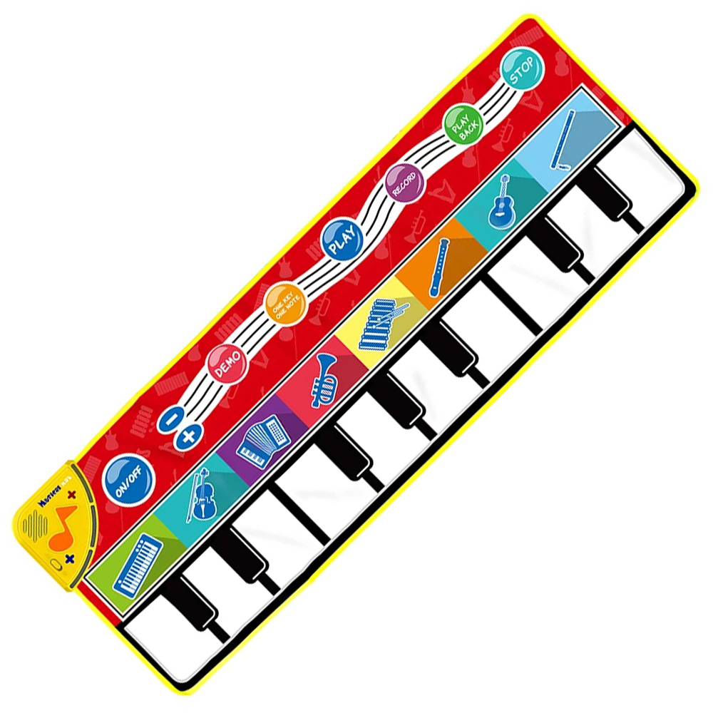 Coolplay tapis de Piano Musical pour enfants en bas âge tapis de danse pour clavier de sol avec 8 sons d'animaux tapis pour bébé jouets éducatifs: Marron