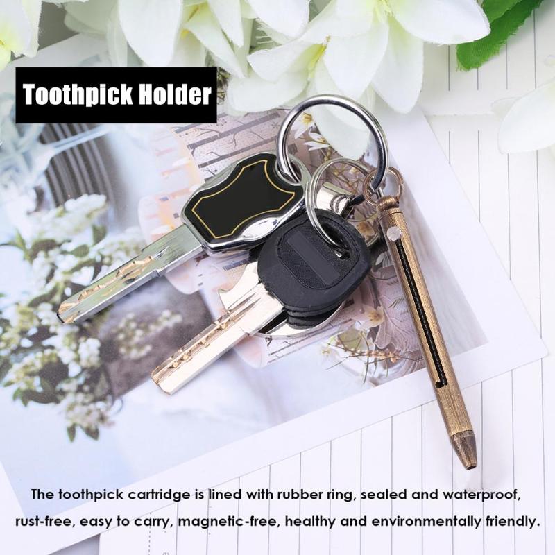 Bærbar tannpirker holder rote stativ titan legering  tc4 tannpirker utendørs camping applikasjon trykk-dra fjær tannpirker