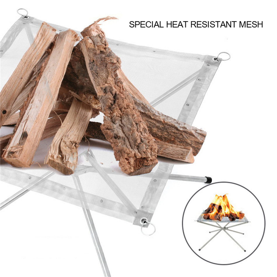draussen Tragbare Feuer Grube Zusammenbrechenden Stahl Kamin Tisch Grill Punkt Holzkohle Herde Netz Heizung Holz Herde Camping