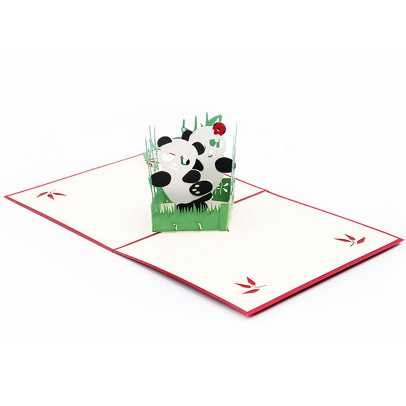 Panda symbole paix 3D Up carte amitié enfants jour joyeux anniversaire pâques N1HA