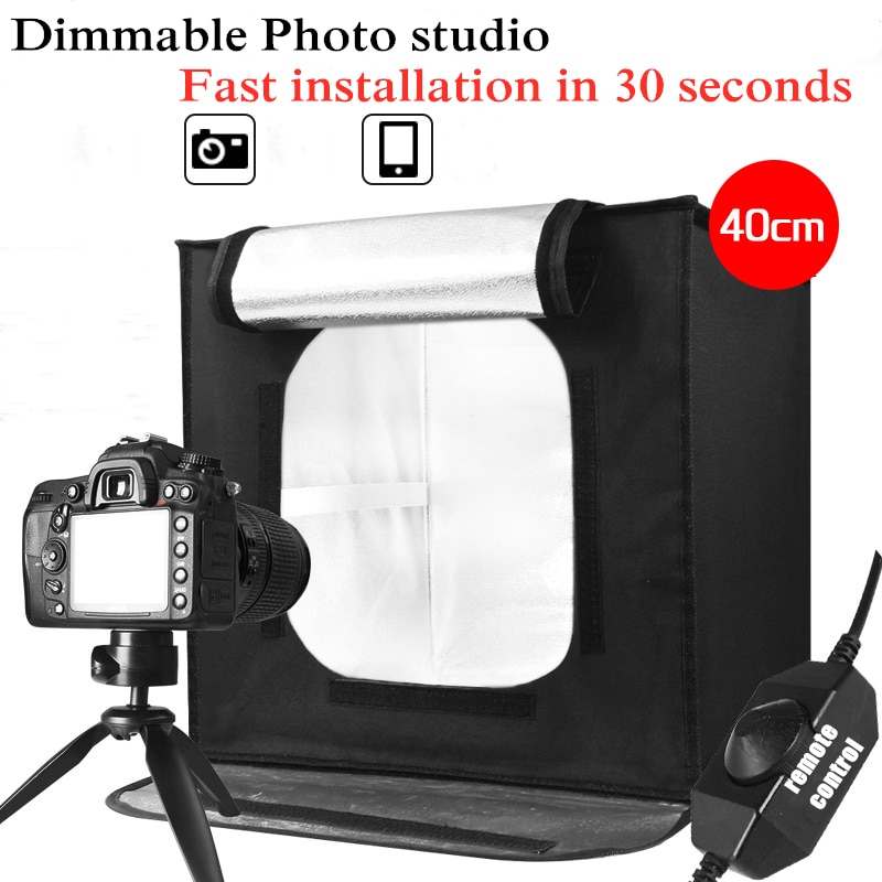 40cm*40cm Folding Photo Studio Softbox Lightbox LED Tabletop Photography Shooting Foldable Tent Photobox With Light