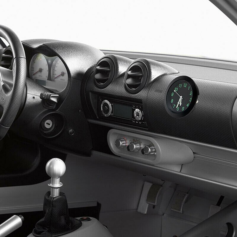Reloj analógico de cuarzo para salpicadero de coche luminoso, minipanel de ventilación de aire con temporizador