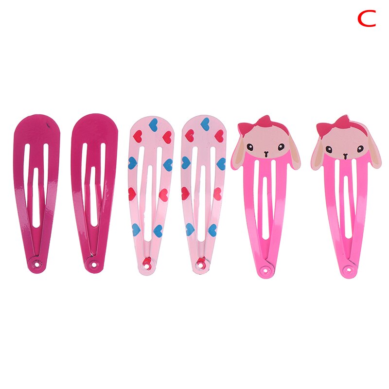 6PCS Candy Kleur Mooie Cartoon Dieren Type Metalen Meisjes Haarspelden Haar Clip Kinderen Hoofddeksels Kinderen Accessoires Baby BB Clips