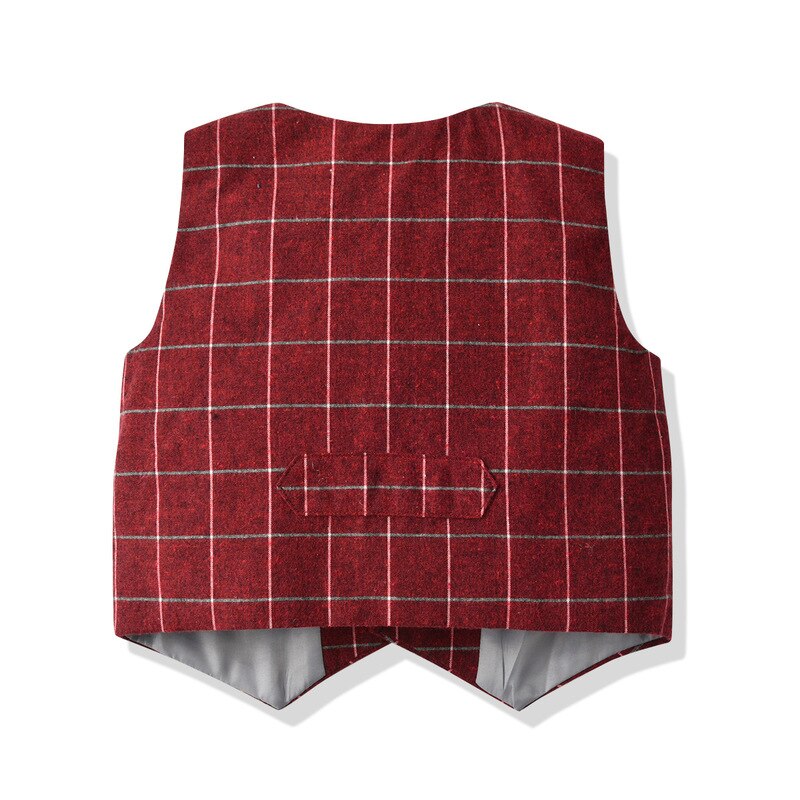 Engelsk stil småbørn drenge prins afslappet vest enkeltradet herrer bryllup plaid vest børn drenge tøj 1 2 3 4 5 6 y