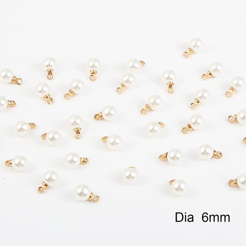 10 Uds. Blanco marfil ABS perlas encanto perno prisionero pendientes Back Stoppers oído Post tuercas enchufar para fabricación de joyería DIY base de aretes: Ivory 6mm Hole 1.5mm