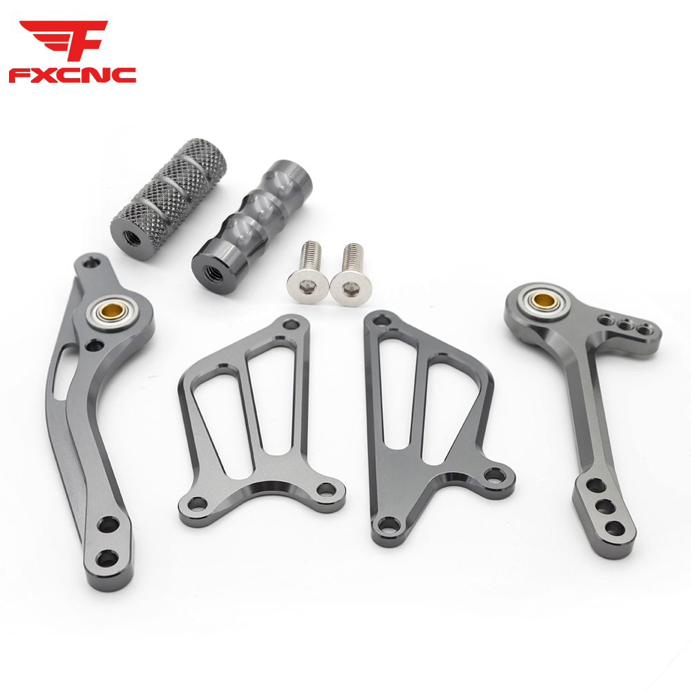 Reposapiés trasero para motocicleta, conjunto de accesorios para Honda CBF150 CB190R CB 190R CBF 150 CNC, aleación de aluminio: A set  Grey