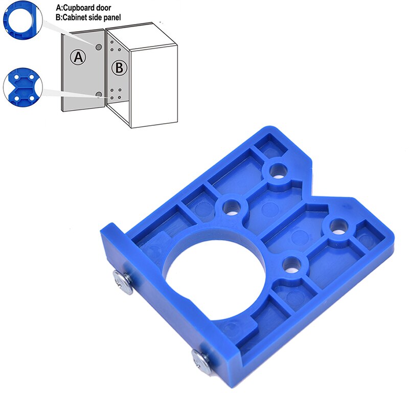 DIY Door Locator Accurate Woodworking Mounting Hinge Drilling Jig Guide Bit 35mm