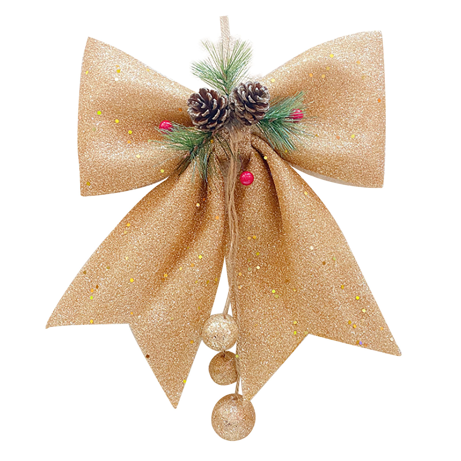Albero di natale grande fiocco rosso nodo festa di capodanno decorazione di cerimonia nuziale decorazione 25*30cm ornamenti appesi scatola d'oro avvolgimento decorativo: C Gold