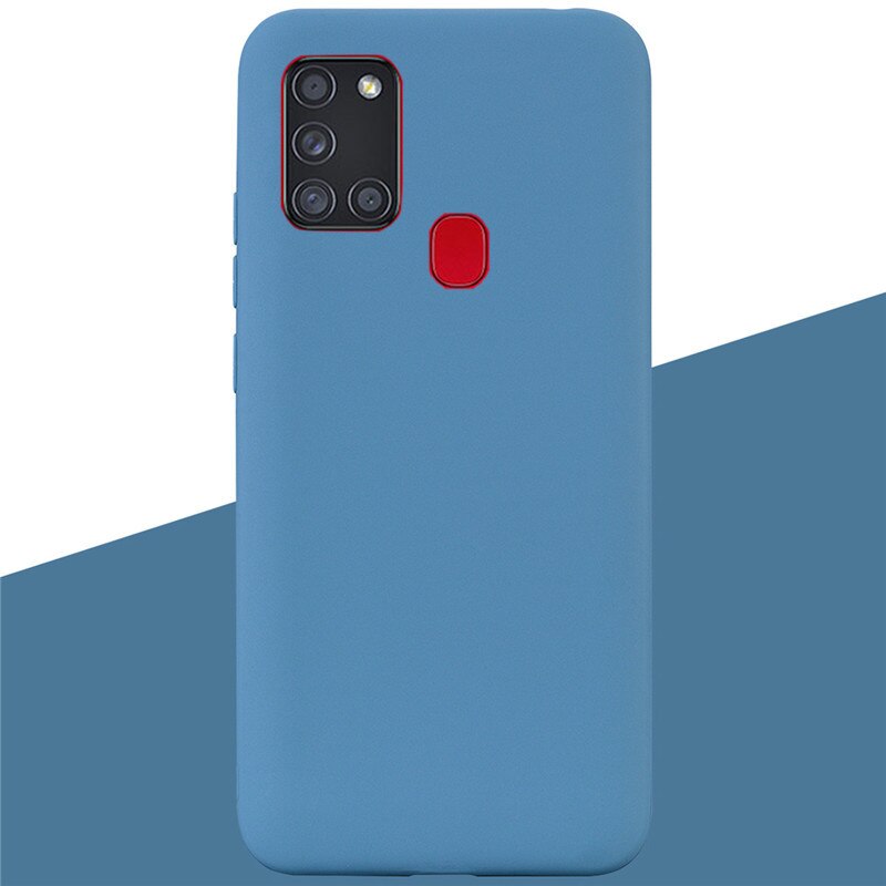 Funda de silicona TPU suave mate para Samsung Galaxy A21S A 21 S A21 S, carcasa trasera para teléfono: 12 Lake Blue