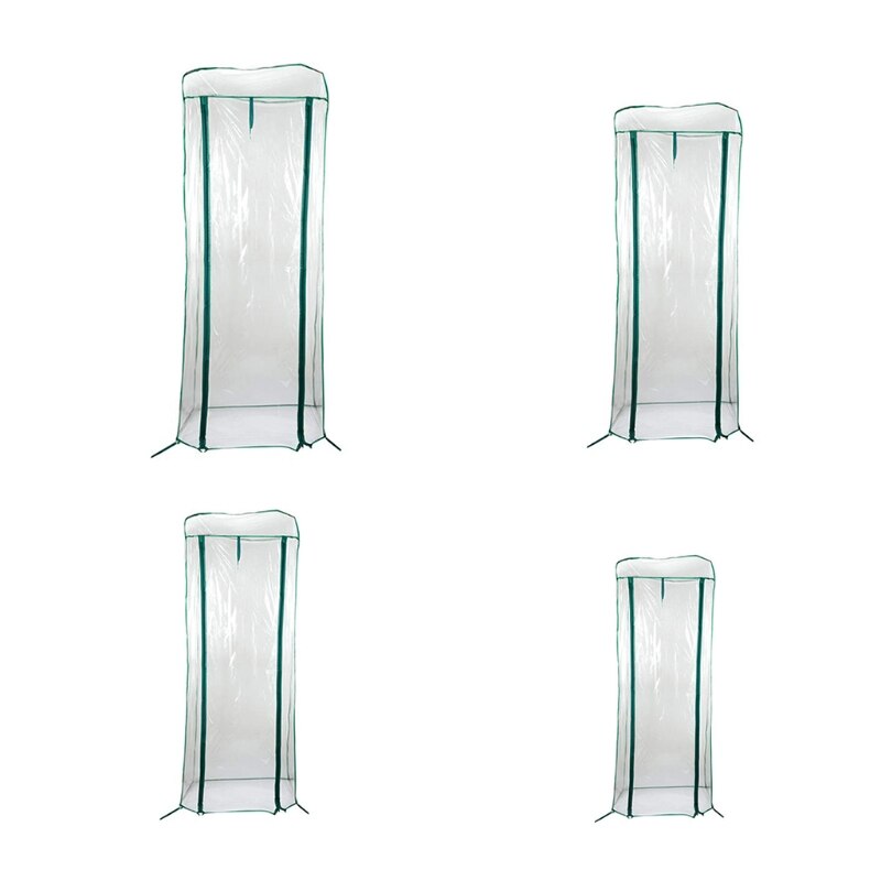 G5AB 2/3/4/5 Tier Greenhouse PVC Cover wih Roll-Up Zipper Door Plant Grow Bags Tent