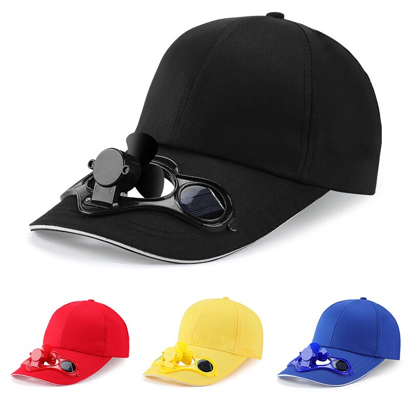 Summer Outdoor Sport Hats Sun Protection Cap With Solar Cool Fan Sunscreen Solar Powered Fan Hat Bicycling Climbing Baseball Cap