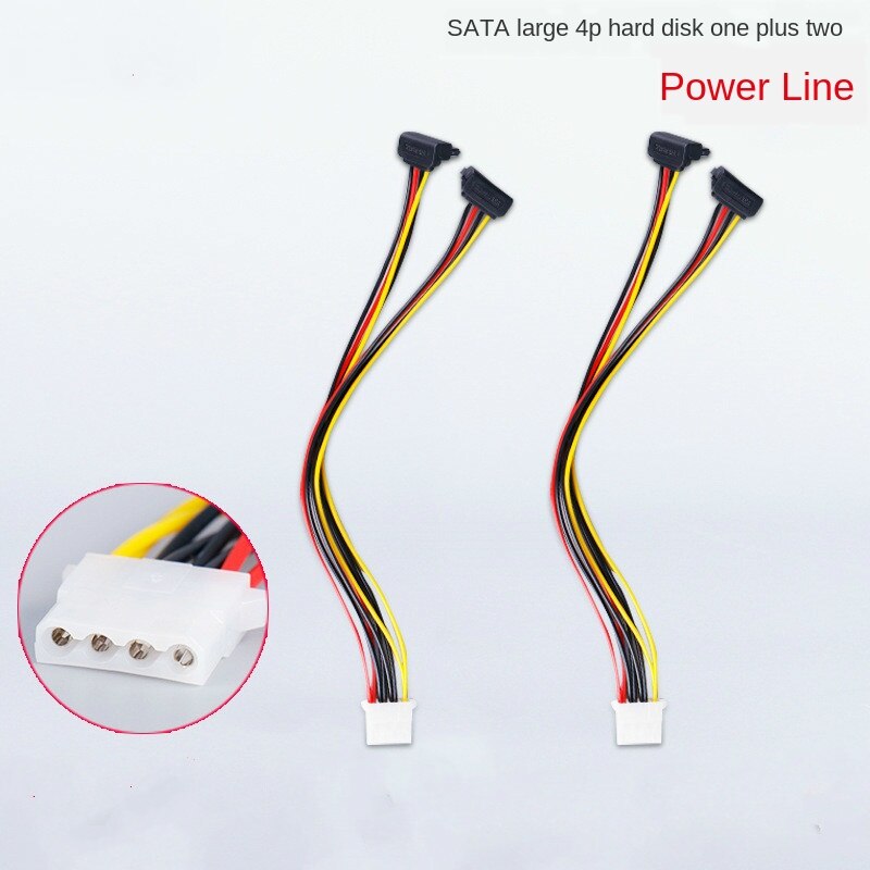 Sata Grote 4PIN Hard Drive Kabel Een Voor Twee Power Cords Plug Cords Netsnoeren Computer Draden