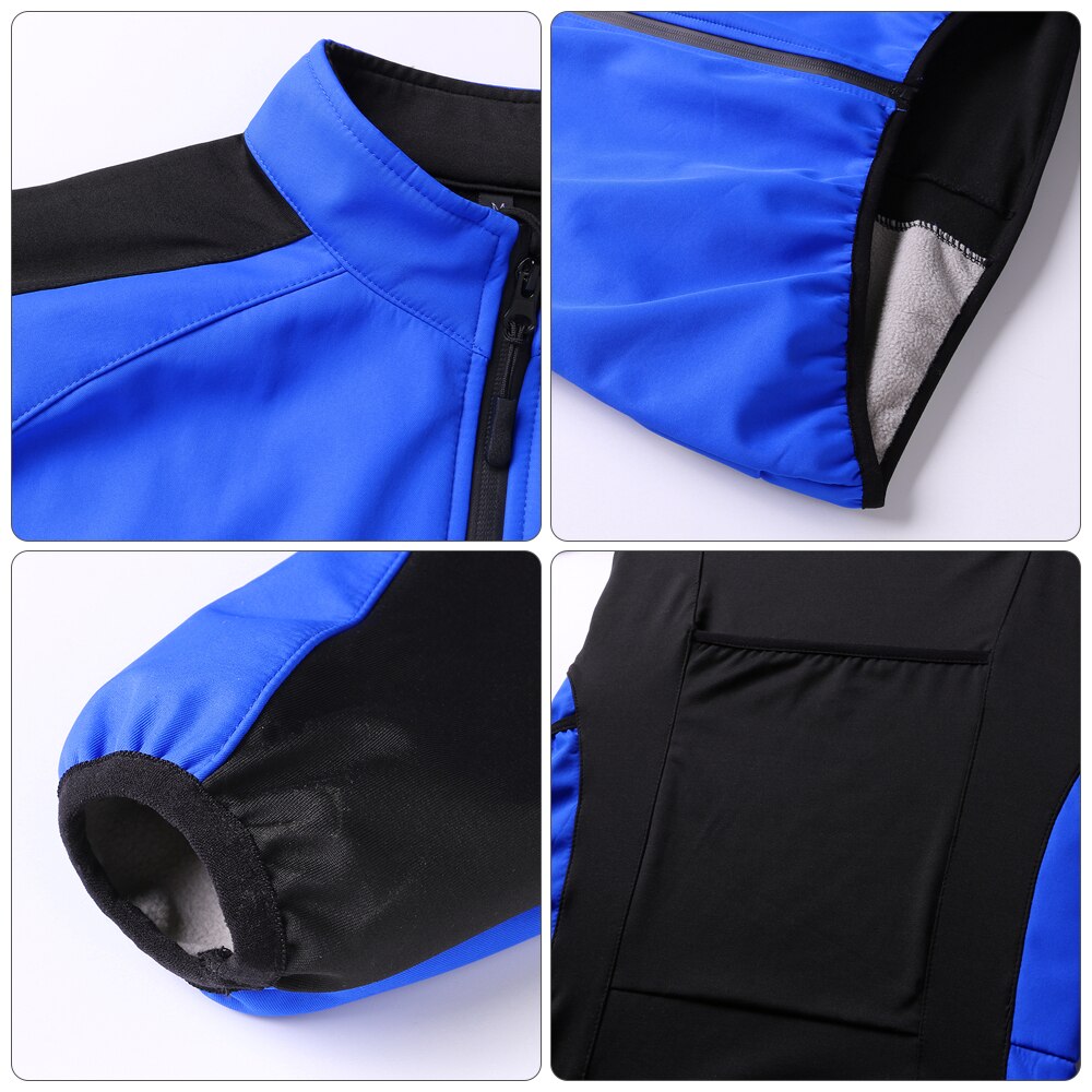 Winter Warm Cycling Jacket Waterproof Thicken Thermal Fleece Jacket Coat Bicycle Windproof Running Jacket for Men