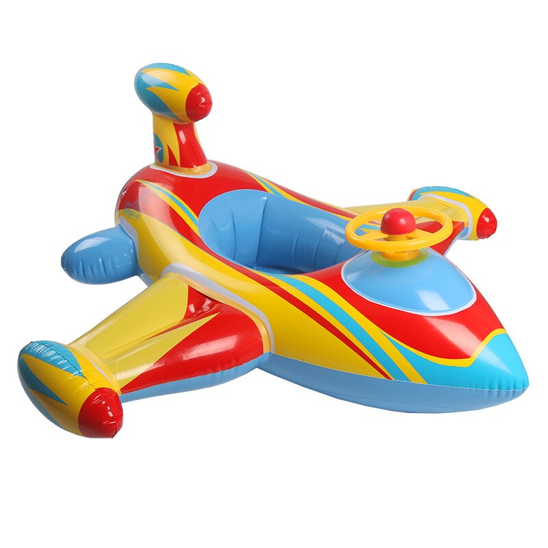 Children Summer Inflatable Pool Toys Swimming Ring Kids Water Floating Seat Airplane Colorful Cool Fighter Party Accessories