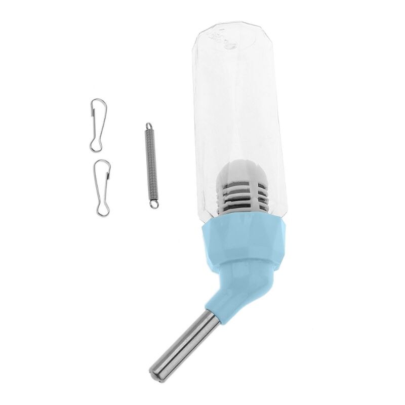 80/125ml Small Pet Hamster Water Bottle Leak Proof Guinea Pig Cage Hanger Water Dispenser Drinking Bottle: Blue / 125ml