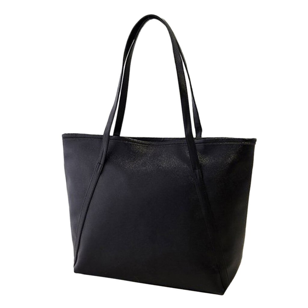 Femmes sacs à main Simple solide en cuir PU concepteur sacs à bandoulière haute capacité été sacs latéraux pour dames directe bolso mujer: Black