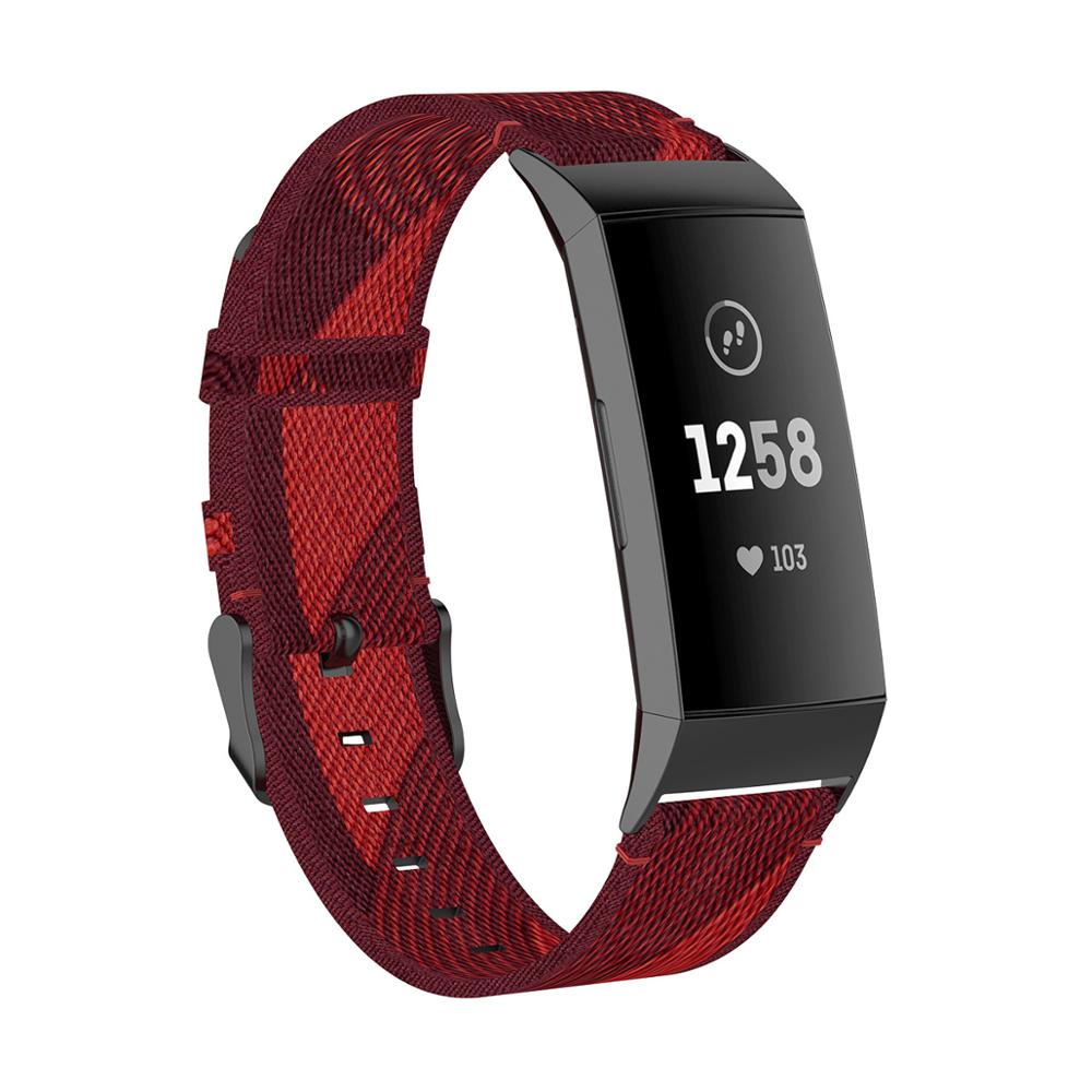 Sport Nylon Strap for Fitbit Charge 4 Band Soft Canvas Woven Watch Accessories Replacement Bracelet for Fitbit Charge 3 Bands