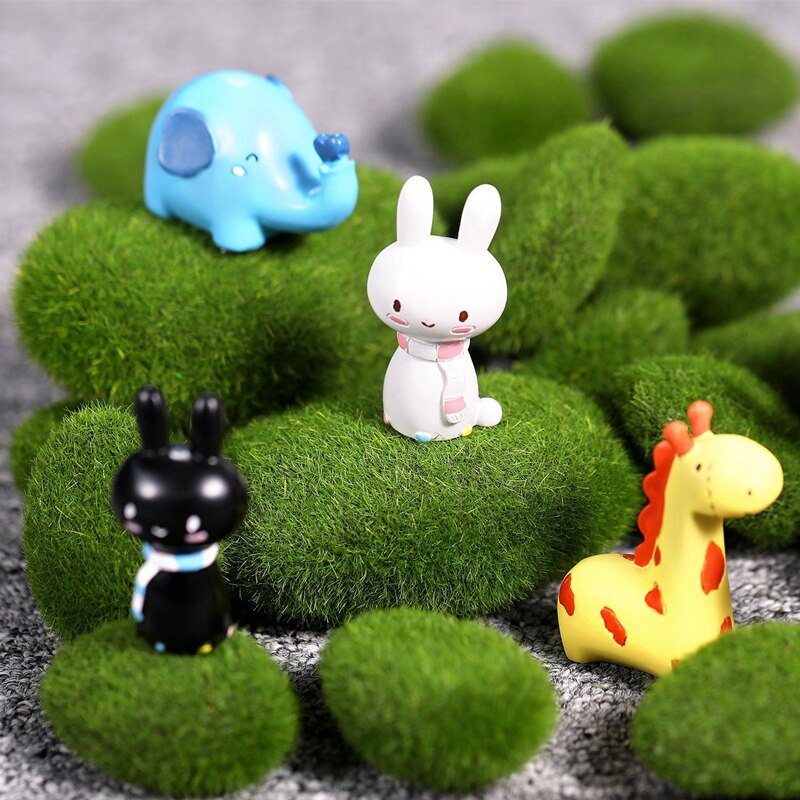 Piedras de musgo artificiales decorativas, piedras de cobertura de musgo verde de imitación, 20 unidades, 2 tamaños