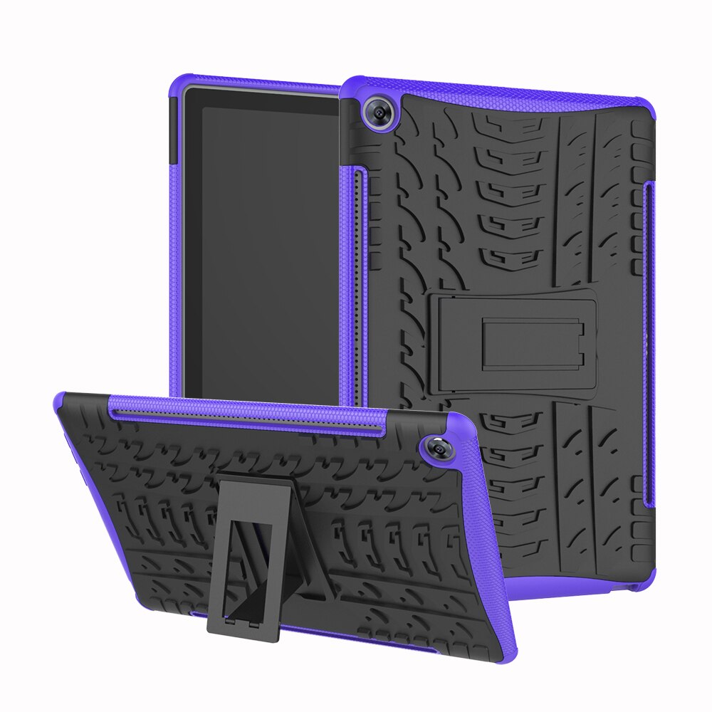 Silicon Stand Holder Hybrid Armor Case for Huawei MediaPad M5 10 10.8 inch CMR-AL09 CMR-W09 M5 10 Pro Cover Coque Capa Funda #S: purple