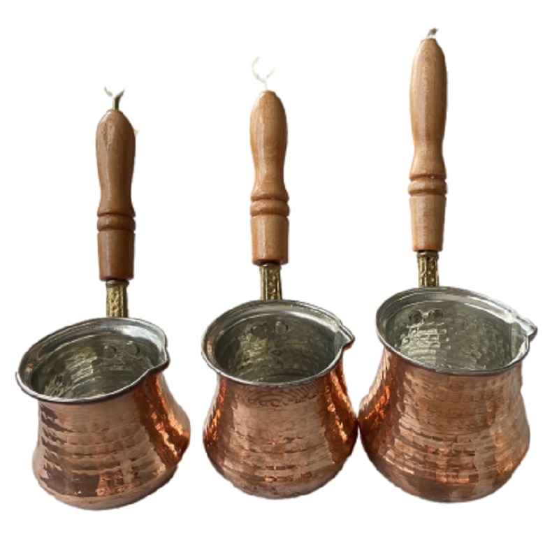 Turk Turkse Koffie Pot Koffie Turk Turkse Koperen Koffie Maker Voor Turk Cezve Cafetaria Houten Handvat Cevze