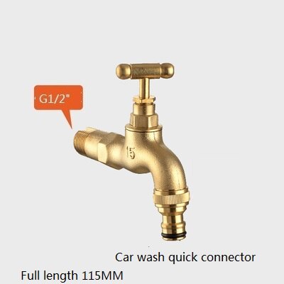 Wall Mount Brass Bibcock Washing Machine Tap Outdoor Garden Faucet With Lock Washing Machine Faucet car wash Faucet: O