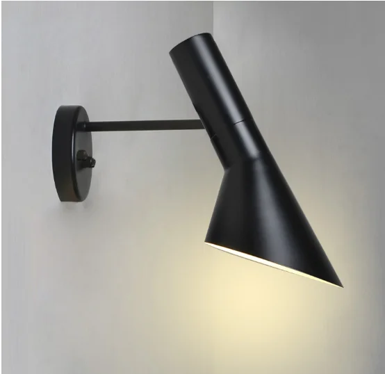 Nordiske designere jern aj led væglampe stue soveværelse moderne sengelampe indendørs belysning væglampe: Hvid