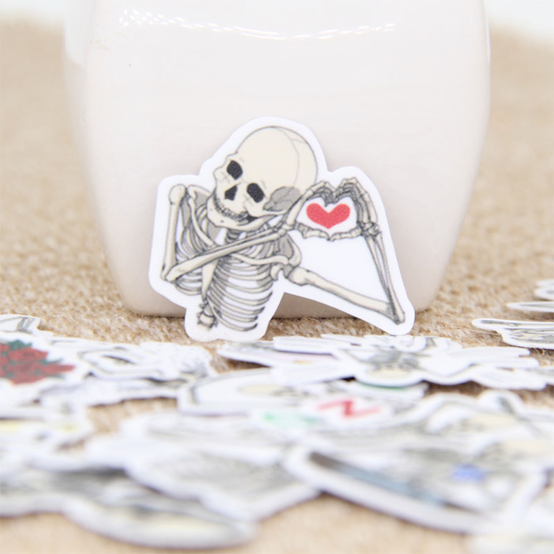 Cute funny stickers skull expression scrapbook label diary production / card making happy plan decoration