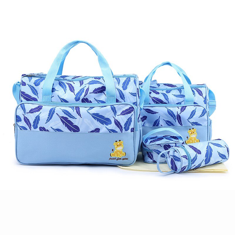 MOTOHOOD 5 stücke Baby Windel Tasche Anzüge Für Mutter Mutter Mutterschaft Tasche setzt Baby Flasche Halfter murmeln Frauen Tasche Für kinderwagen: Himmel Blau