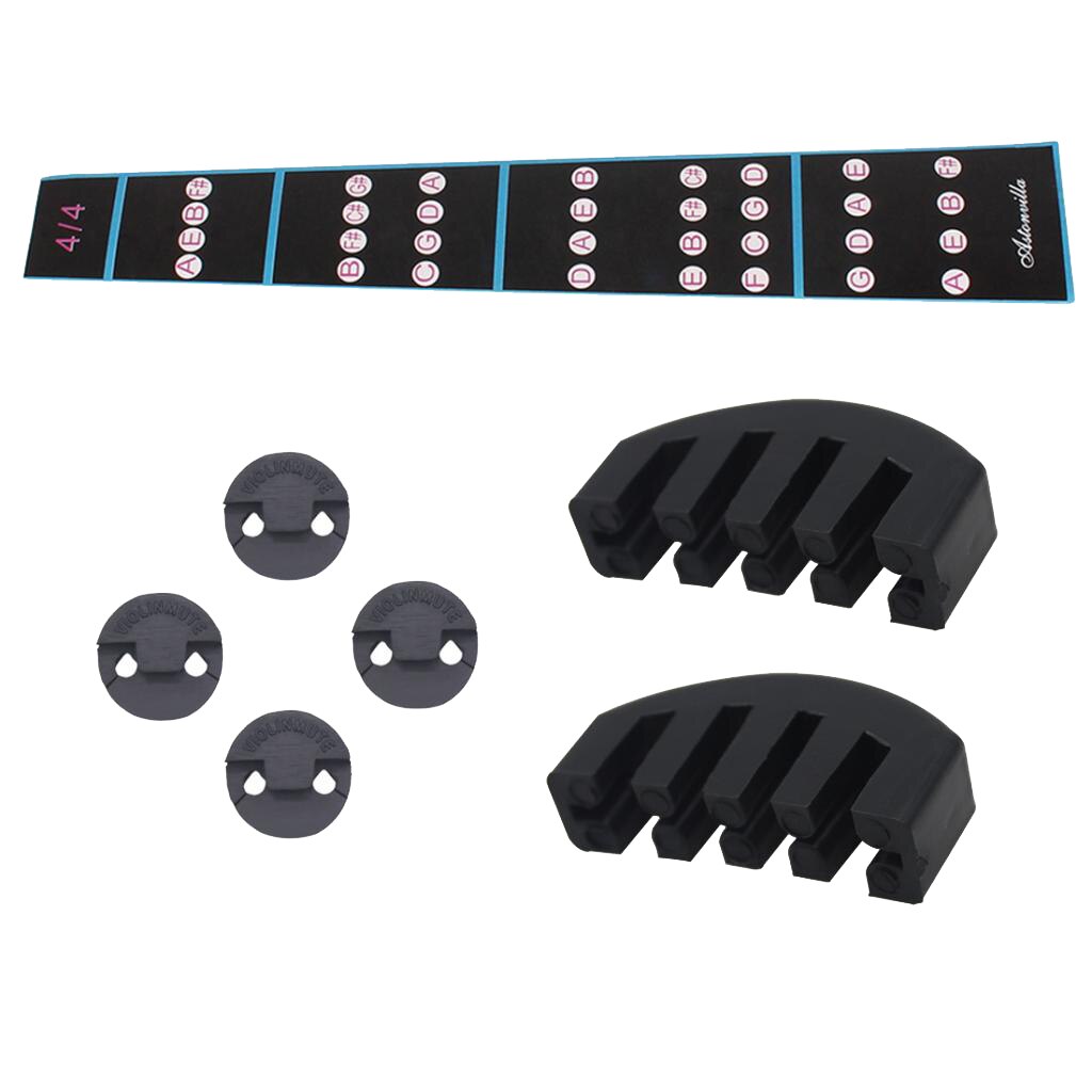 7pcs Rubber Violin Practice Mute Set Claw Mute And Round Mute Note Sticker