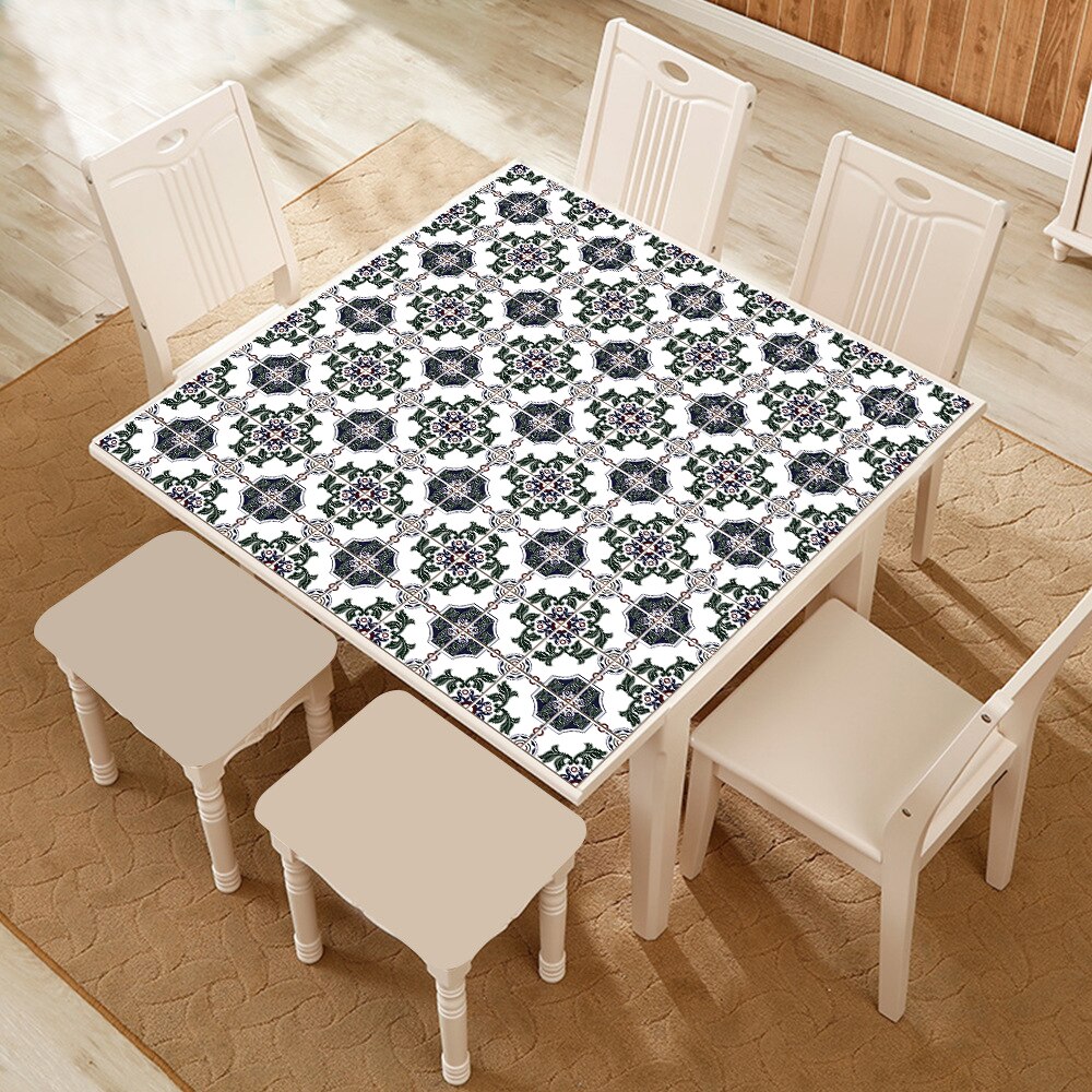 10Pcs Marokkaanse Stijl Harde Tegels Muursticker Keuken Badkamer Trappen Decoratie Waterdichte &amp; Olie-Proof Keramiek Vinyl Behang