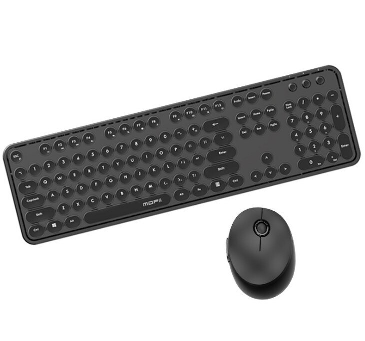 Gemengde kleuren toetsenbord en muis set 2.4 ghz draadloos toetsenbord muis kit voor vrouwen meisjes usb computer muis vrouwen roze toetsenbord: Zwart
