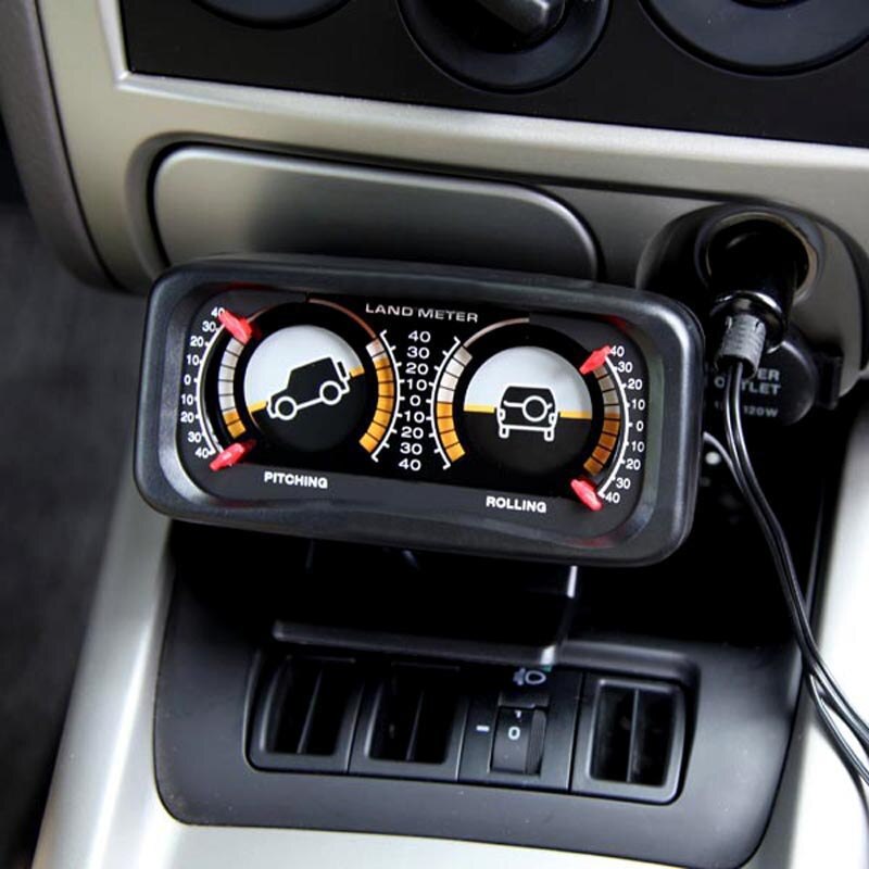 12V Car Angle Tilt Two-barreled Backlight Inclinometer For Compass Balance Level Slope Meter Gauge Car off-road Inclinometer