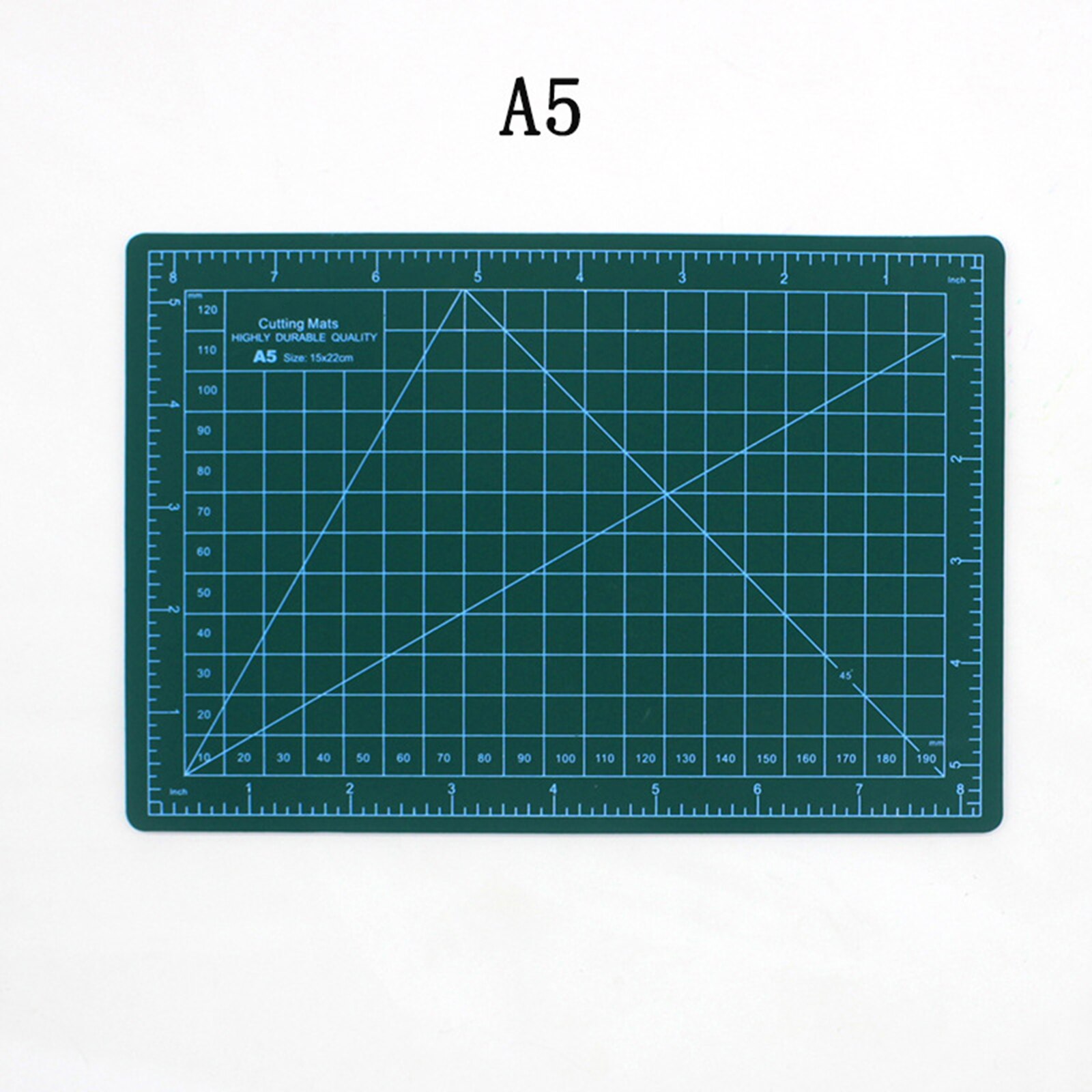 A3 A4 A5 PVC Cutting Mat Cutting Pad Patchwork Double Printed Self Healing Cutting Mat Craft Quilting Scrapbooking Board: Green A5